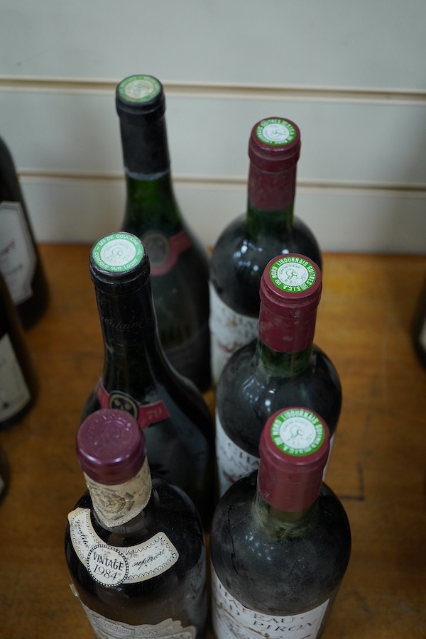 Six bottles of wine including; three bottles of Chateau Grand Piron 1979, two bottles of Marquis de Goulaine 1979 and Masi Valpolicella 1984